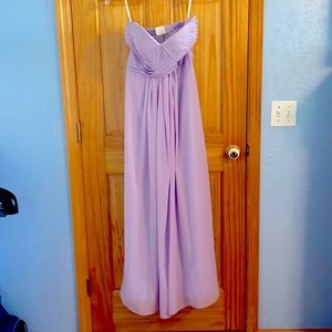 Bridesmaid/ prom strapless dress, size 8, lilac